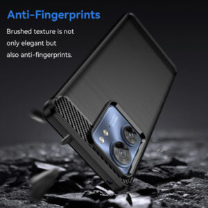 Set husa carbon cu folie compatibil cu Motorola Edge 40 / Edge 2023, Antisoc, Efect Cooling, Protectie 360, Negru - 5