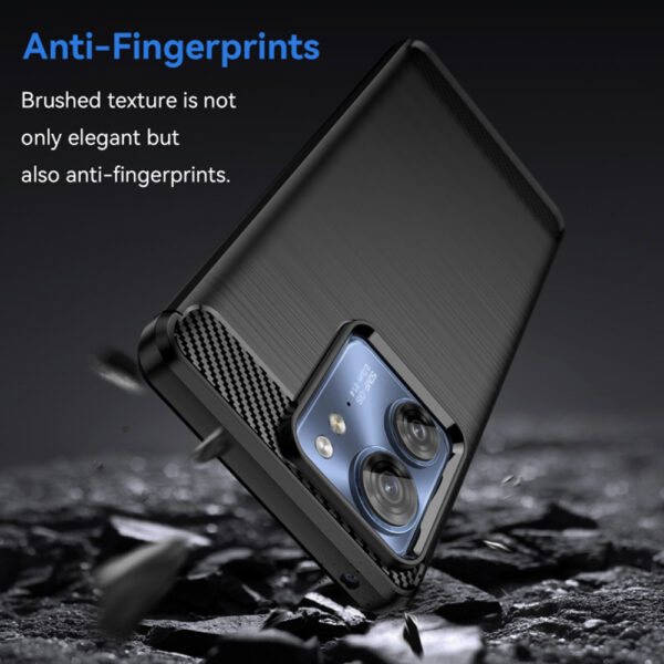 Set husa carbon cu folie compatibil cu Motorola Edge 40 / Edge 2023, Antisoc, Efect Cooling, Protectie 360, Negru - 5