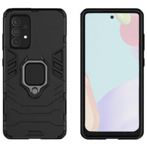 Set husa Comando Armor Ring cu folie de silicon compatibila cu Xiaomi Redmi Note 10 4G / Note 10S / Poco M5s, Antisoc, Ultrarezistenta, Protectie 360, Inel Metalic Rotativ, Negru - 2