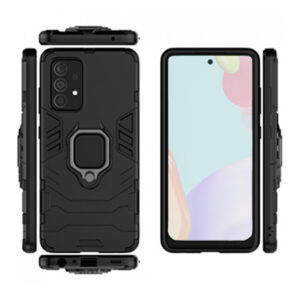 Set husa Comando Armor Ring cu folie de silicon compatibila cu Xiaomi Redmi Note 10 4G / Note 10S / Poco M5s, Antisoc, Ultrarezistenta, Protectie 360, Inel Metalic Rotativ, Negru - 3