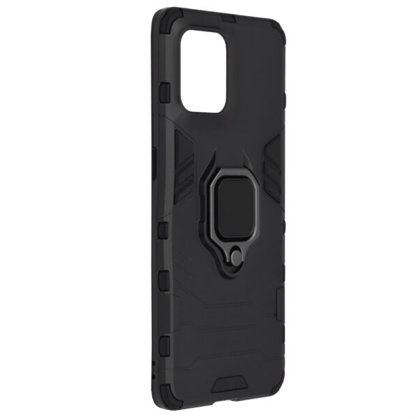 Set husa Comando Armor Ring cu folie de silicon compatibila cu Oppo Find X3 Pro / Find X3, Antisoc, Ultrarezistenta, Protectie 360, Inel Metalic Rotativ, Negru - 6