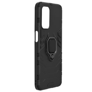 Set husa Comando Armor Ring cu folie de silicon compatibila cu Oppo A54 5G / A74 5G / OnePlus Nord N200 5G, Antisoc, Ultrarezistenta, Protectie 360, Inel Metalic Rotativ, Negru - 6