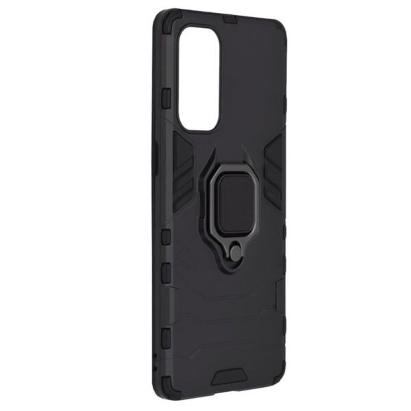 Set husa Comando Armor Ring cu folie de silicon compatibila cu Oppo Reno6 Pro 5G (Snapdragon), Antisoc, Ultrarezistenta, Protectie 360, Inel Metalic Rotativ, Negru - 6