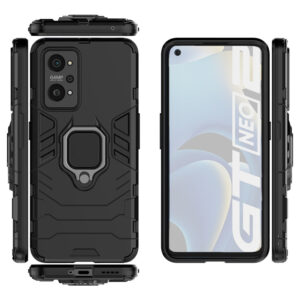 Set husa Comando Armor Ring cu folie de silicon compatibila cu Realme GT Neo2 / GT2 / GT Neo 3T / GT Neo 3T Dragon Ball Z, Antisoc, Ultrarezistenta, Protectie 360, Inel Metalic Rotativ, Negru - 3