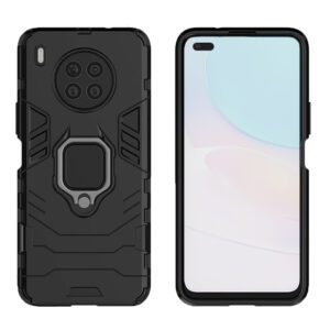 Set husa Comando Armor Ring cu folie de silicon compatibila cu Huawei Nova 8i / Honor 50 Lite, Antisoc, Ultrarezistenta, Protectie 360, Inel Metalic Rotativ, Negru - 2