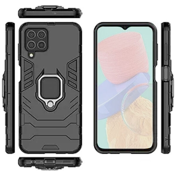 Set husa Comando Armor Ring cu folie de silicon compatibila cu Samsung Galaxy M53, Antisoc, Ultrarezistenta, Protectie 360, Inel Metalic Rotativ, Negru - 4