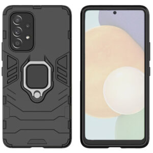 Set husa Comando Armor Ring cu folie de silicon compatibila cu Samsung Galaxy A23, Antisoc, Ultrarezistenta, Protectie 360, Inel Metalic Rotativ, Negru - 2