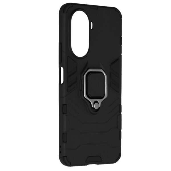 Set husa Comando Armor Ring cu folie de silicon compatibila cu Huawei Nova 10 SE, Antisoc, Ultrarezistenta, Protectie 360, Inel Metalic Rotativ, Negru - 6