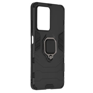 Set husa Comando Armor Ring cu folie de silicon compatibila cu Xiaomi Redmi Note 12 Pro / Poco X5 Pro, Antisoc, Ultrarezistenta, Protectie 360, Inel Metalic Rotativ, Negru - 6