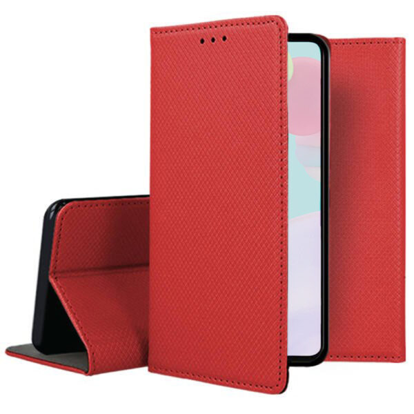 Set husa carte Comando Book si folie silicon compatibila cu Xiaomi Redmi 9A, Inchidere magnetica, Buzunar interior pentru card, Flip stand, Protectie completa si practica, Rosu - 6