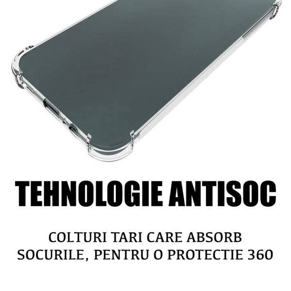 Set Husa Antisoc FONIX si Folie de Silicon compatibila cu Apple iPhone 11, Ultra Slim, Anti-ingalbenire, Silicone, Military Grade Protection, Transparenta - 4