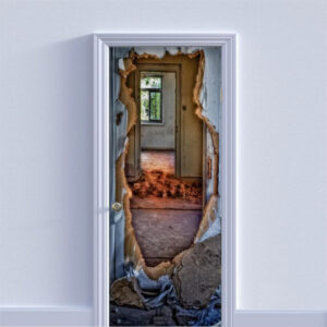 Autocolant pentru usa, Model Door to Nowhere, Dimensiuni 200 x 90 cm, Design Vibrant, Autoadeziv