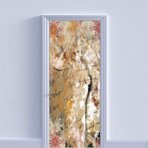 Autocolant pentru usa, Model Mystical Lady, Dimensiuni 200 x 90 cm, Design Vibrant, Autoadeziv