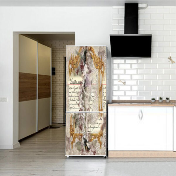 Autocolant pentru frigider, Model Elegance Of Woman, Dimensiuni 200 x 90 cm, Design Vibrant, Autoadeziv