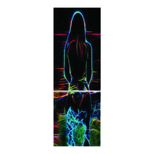 Autocolant pentru frigider, Model Sunset Woman LED, Dimensiuni 200 x 90 cm, Design Vibrant, Autoadeziv - 2