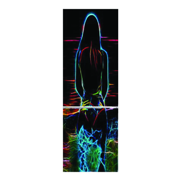 Autocolant pentru frigider, Model Sunset Woman LED, Dimensiuni 200 x 90 cm, Design Vibrant, Autoadeziv - 3