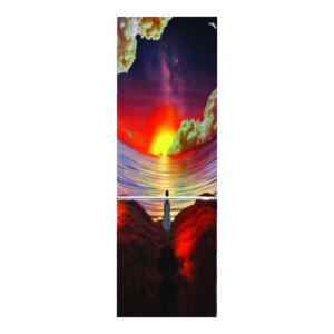 Autocolant pentru frigider, Model Distorted Reality Sunset, Dimensiuni 200 x 90 cm, Design Vibrant, Autoadeziv - 2