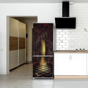 Autocolant pentru frigider, Model Castle Of Darkness, Dimensiuni 200 x 90 cm, Design Vibrant, Autoadeziv