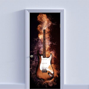 Autocolant pentru usa, Model Guitar Master, Dimensiuni 200 x 90 cm, Design Vibrant, Autoadeziv