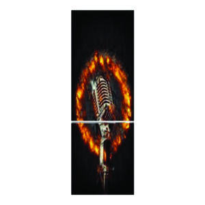 Autocolant pentru frigider, Model Powerful Microphone, Dimensiuni 200 x 90 cm, Design Vibrant, Autoadeziv - 2