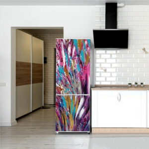 Autocolant pentru frigider, Model Symbiosis Of Colors, Dimensiuni 200 x 90 cm, Design Vibrant, Autoadeziv