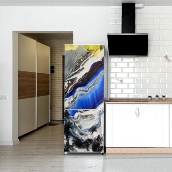 Autocolant pentru frigider, Model Color Marble, Dimensiuni 200 x 90 cm, Design Vibrant, Autoadeziv