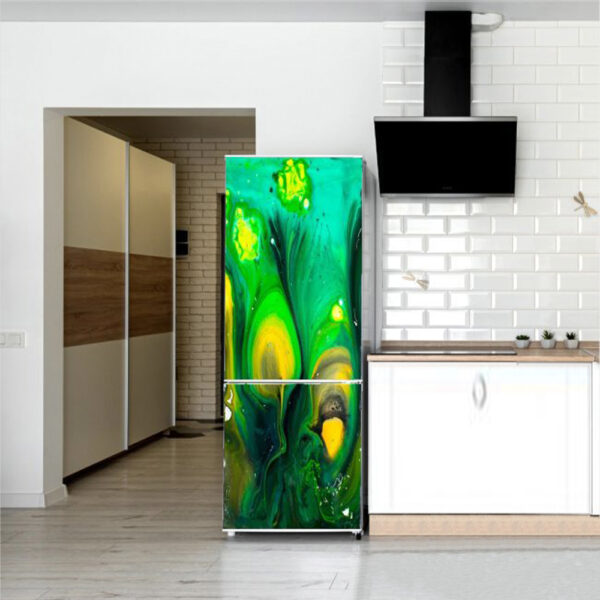 Autocolant pentru frigider, Model Color Symbiose, Dimensiuni 200 x 90 cm, Design Vibrant, Autoadeziv