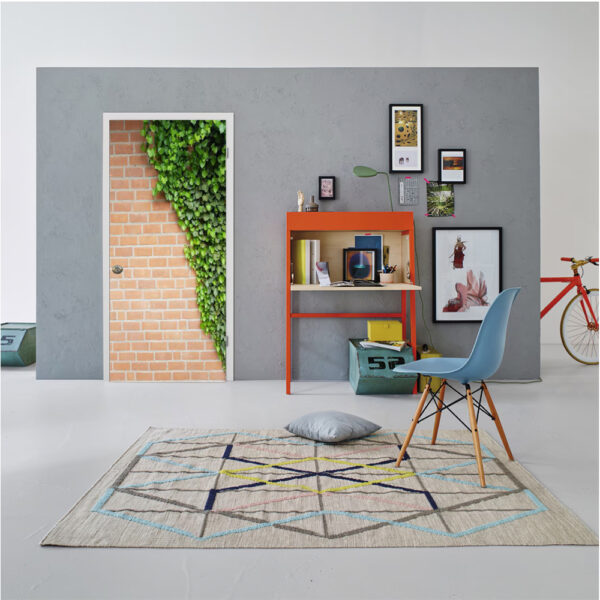 Autocolant pentru usa, Model Another Brick in the Wall, Dimensiuni 200 x 90 cm, Design Vibrant, Autoadeziv - 4