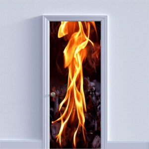 Autocolant pentru usa, Model Flames, Dimensiuni 200 x 90 cm, Design Vibrant, Autoadeziv