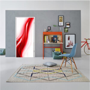 Autocolant pentru usa, Model Red Cloth, Dimensiuni 200 x 90 cm, Design Vibrant, Autoadeziv - 4