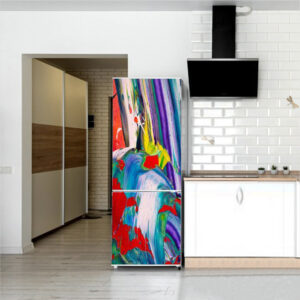 Autocolant pentru frigider, Model Colorfull Palette, Dimensiuni 200 x 90 cm, Design Vibrant, Autoadeziv