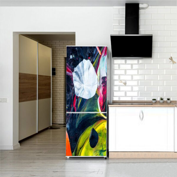 Autocolant pentru frigider, Model Palette Of Colors, Dimensiuni 200 x 90 cm, Design Vibrant, Autoadeziv