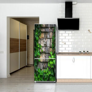 Autocolant pentru frigider, Model Green Vine Wall, Dimensiuni 200 x 90 cm, Design Vibrant, Autoadeziv