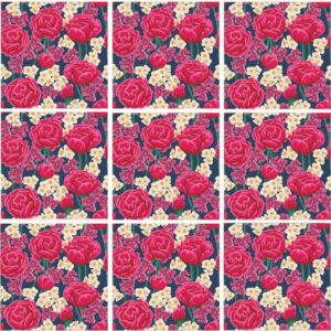 Set 100 Stickere decorative autoadezive pentru faianta sau perete, Model Ranunculus, Dimensiuni 15 cm x 15 cm, Rezistente la uzura si apa, 2,25 m2 - 3