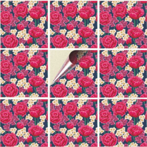 Set 20 Stickere decorative autoadezive pentru faianta sau perete, Model Ranunculus, Dimensiuni 15 cm x 15 cm, Rezistente la uzura si apa - 2