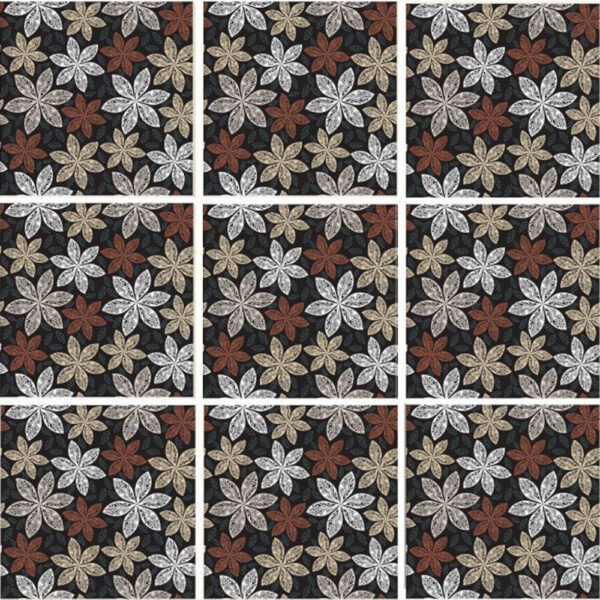 Set 100 Stickere decorative autoadezive pentru faianta sau perete, Model Autumn Flowers, Dimensiuni 25 cm x 25 cm, Rezistente la uzura si apa, 6,25 m2 - 3