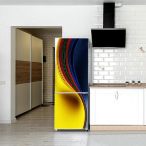 Autocolant pentru frigider, Model Colorfull Yin And Yang, Dimensiuni 200 x 90 cm, Design Vibrant, Autoadeziv