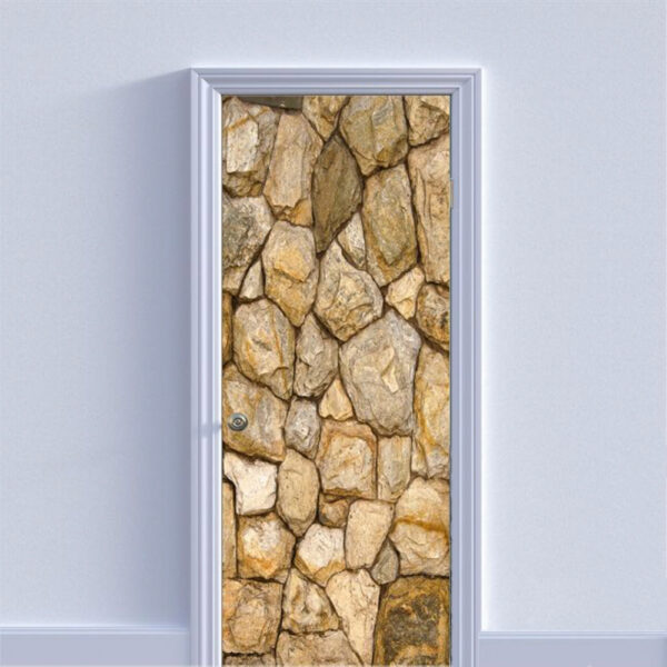 Autocolant pentru usa, Model Like a Stone, Dimensiuni 200 x 90 cm, Design Vibrant, Autoadeziv