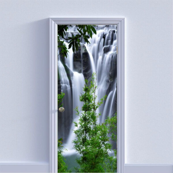 Autocolant pentru usa, Model Great Waterfall, Dimensiuni 200 x 90 cm, Design Vibrant, Autoadeziv