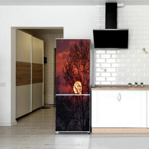 Autocolant pentru frigider, Model Blody Sunset, Dimensiuni 200 x 90 cm, Design Vibrant, Autoadeziv