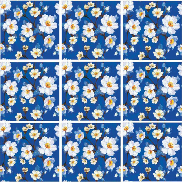 Set 100 Stickere decorative autoadezive pentru faianta sau perete, Model Skeleton Flower, Dimensiuni 15 cm x 15 cm, Rezistente la uzura si apa, 2,25 m2 - 3