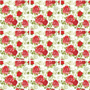 Set 100 Stickere decorative autoadezive pentru faianta sau perete, Model Red Rose, Dimensiuni 15 cm x 15 cm, Rezistente la uzura si apa, 2,25 m2 - 3