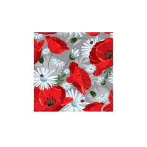 Set 100 Stickere decorative autoadezive pentru faianta sau perete, Model Poppy Field, Dimensiuni 15 cm x 15 cm, Rezistente la uzura si apa, 2,25 m2 - 5