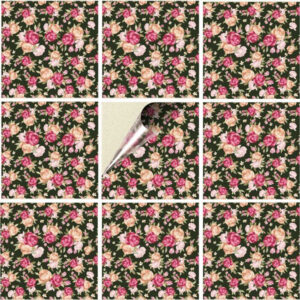 Set 100 Stickere decorative autoadezive pentru faianta sau perete, Model Roses, Dimensiuni 25 cm x 25 cm, Rezistente la uzura si apa, 6,25 m2 - 2