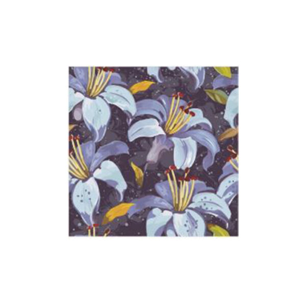 Set 100 Stickere decorative autoadezive pentru faianta sau perete, Model Night Lilies, Dimensiuni 15 cm x 15 cm, Rezistente la uzura si apa, 2,25 m2 - 5