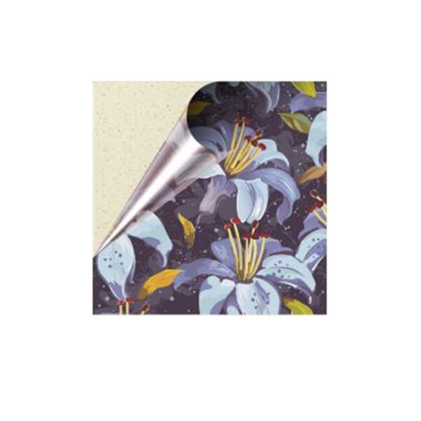 Set 100 Stickere decorative autoadezive pentru faianta sau perete, Model Night Lilies, Dimensiuni 25 cm x 25 cm, Rezistente la uzura si apa, 6,25 m2 - 4