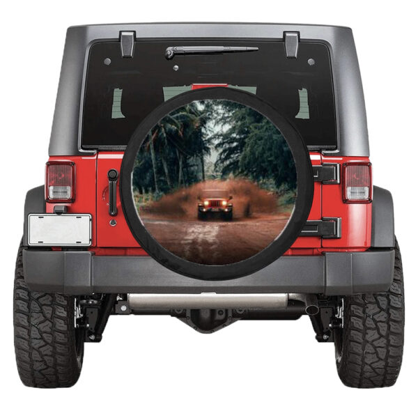 Sticker autocolant pentru capacul rotii de rezerva, Model Jungle Off Road, Autoadeziv, Rezistent la raze UV, ploaie si alte intemperii, Diametru 45 cm - 2