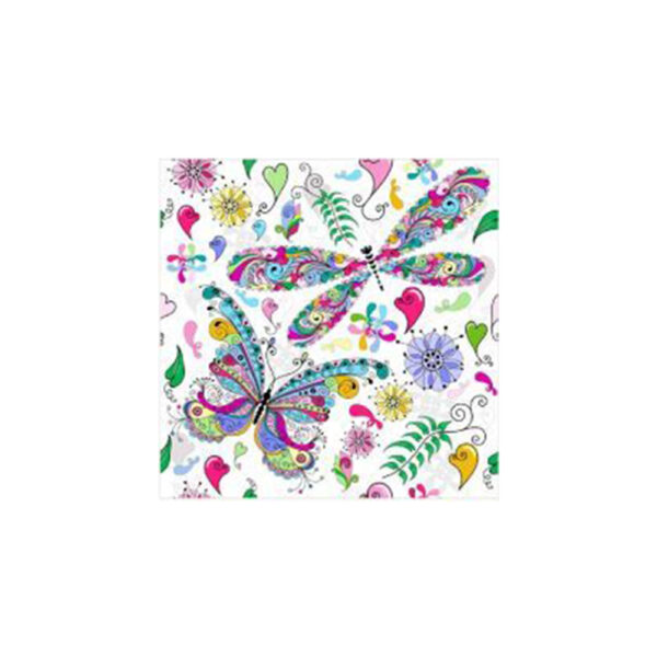 Set 100 Stickere decorative autoadezive pentru faianta sau perete, Model Psychedelic Butterfly, Dimensiuni 15 cm x 15 cm, Rezistente la uzura si apa, 2,25 m2 - 5