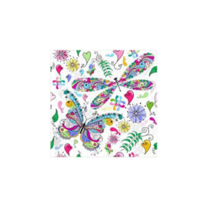 Set 16 Stickere decorative autoadezive pentru faianta sau perete, Model Psychedelic Butterfly, Dimensiuni 25 cm x 25 cm, Rezistente la uzura si apa, 1 m2 - 5