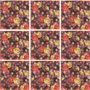 Set 100 Stickere decorative autoadezive pentru faianta sau perete, Model English Roses, Dimensiuni 15 cm x 15 cm, Rezistente la uzura si apa, 2,25 m2 - 3